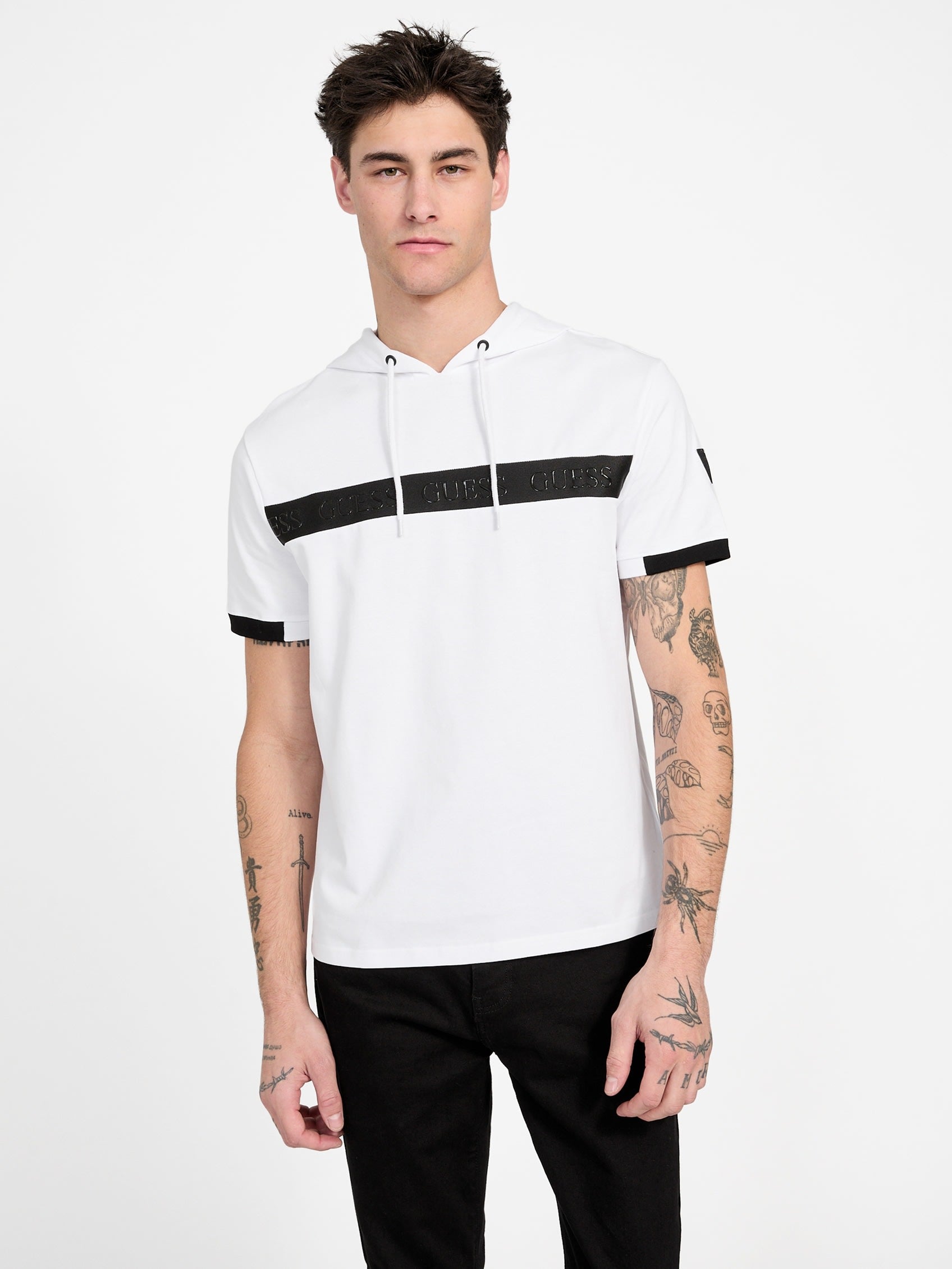 

Футболка с капюшоном Domingo Guess Factory, цвет pure white