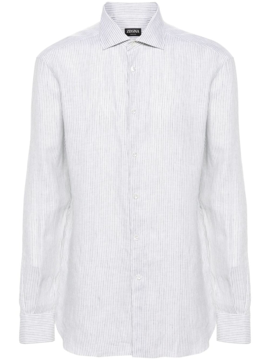 

Льняная рубашка в полоску Zegna, зеленый