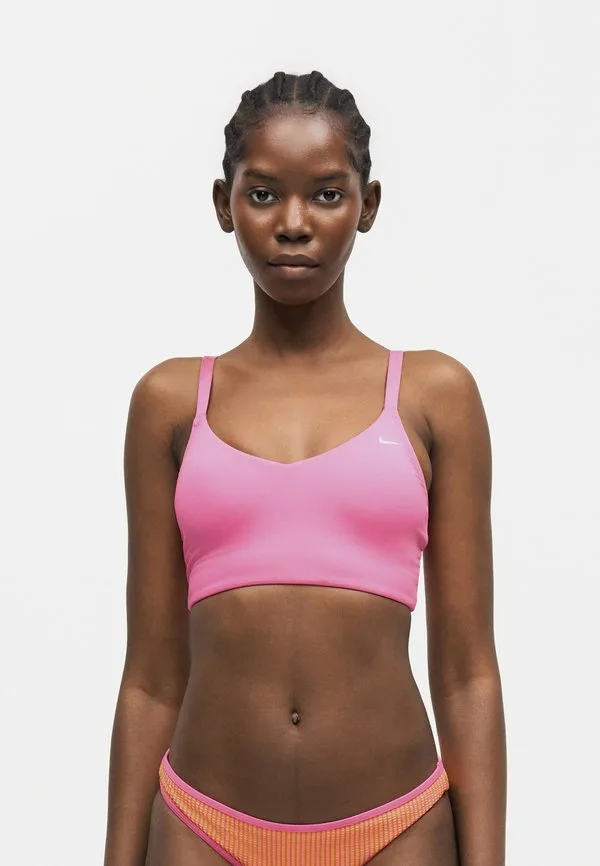 Основной топ от бикини с v-образным вырезом Nike Swim, Pink Glow