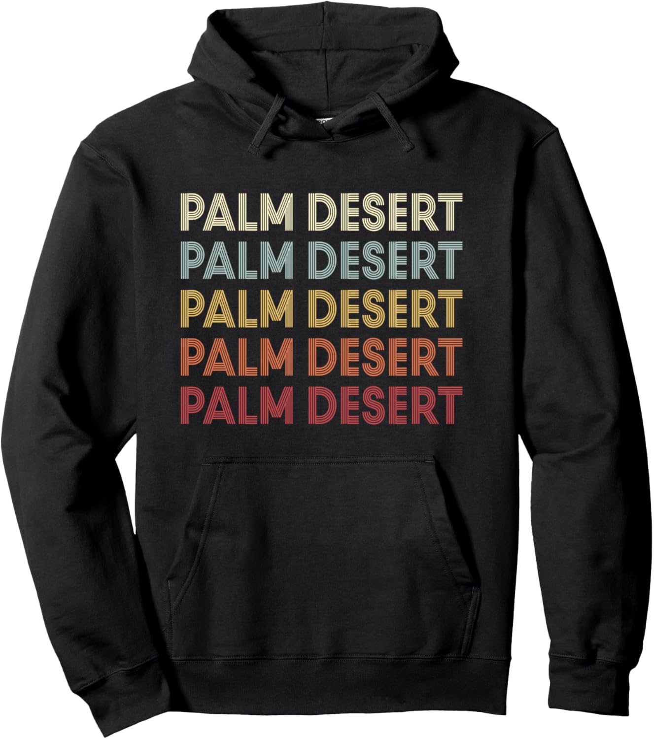 

Палм-Дезерт, Калифорния, ... Худи в стиле ретро-винтаж с текстом Palm Desert California Palm Desert Ca Retro, черный
