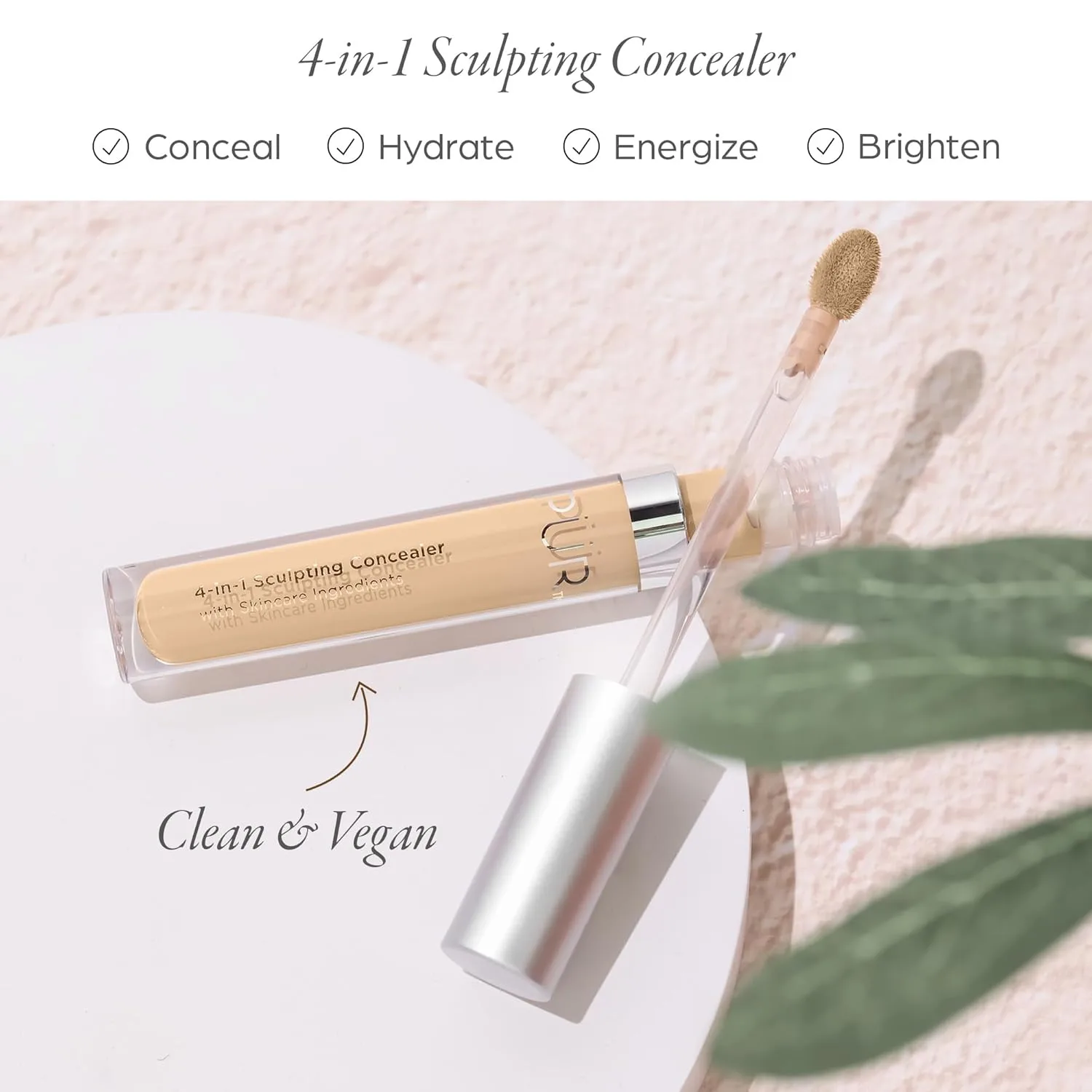 PÜR MINERALS 4-in-1 Sculpting Concealer для женщин - маскирует, осветляет, увеличивает объем и корректирует, увлажняющий консилер с покрытием от среднего до полного для темных кругов, Honey - tan olive skin with golden undertones — фото 3