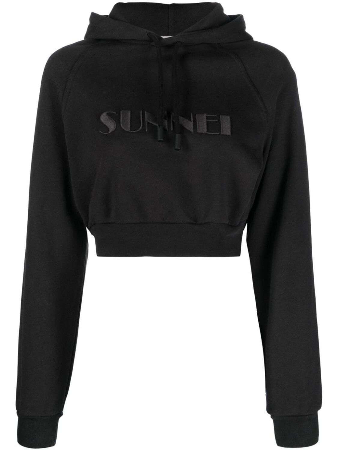 

Sunnei укороченное худи с вышитым логотипом, черный
