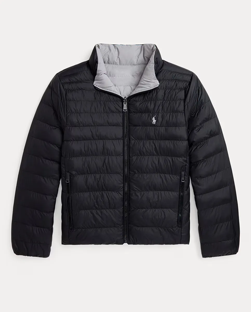 

Двусторонний тонкий пуховик для мальчика Polo Ralph Lauren, черный