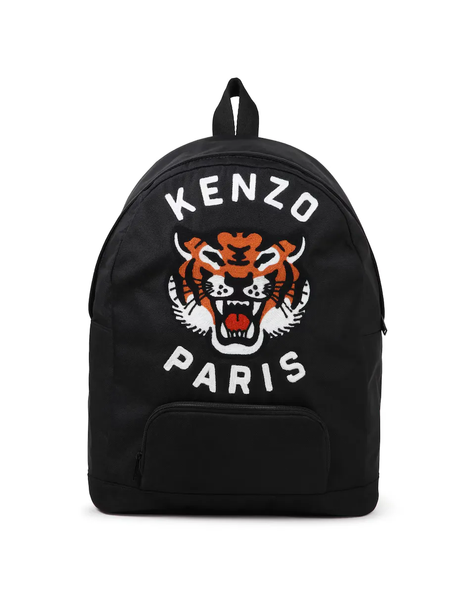 

Рюкзак из черного полиуретана Kenzo Kids, чёрный