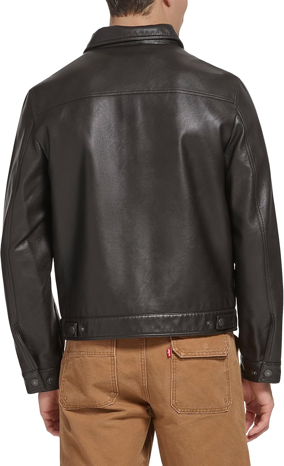 Мужская легкая куртка-рубашка Levi's для дальнобойщиков Levi's, Dark Brown Faux Leather — фото 3