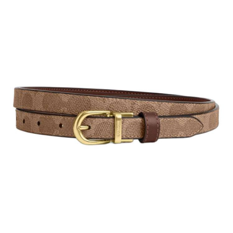 

COACH Ремень женский из телячьей кожи коричневого цвета, ширина 1,8 см