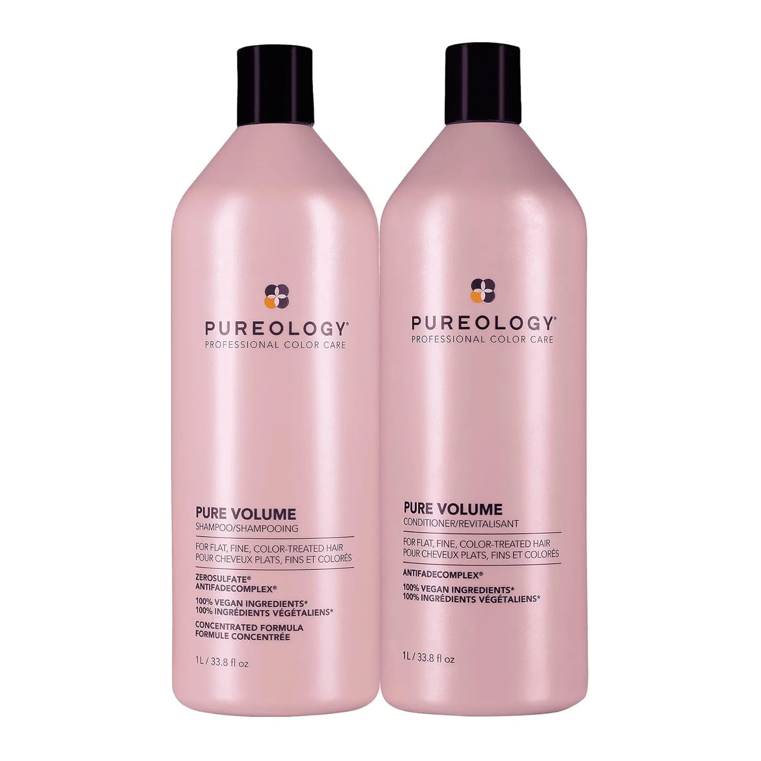 Набор шампуня и кондиционера Pureology Pure Volume - для тонких, ослабленных и окрашенных волос, без сульфатов. 1000 мл (2 шт.)