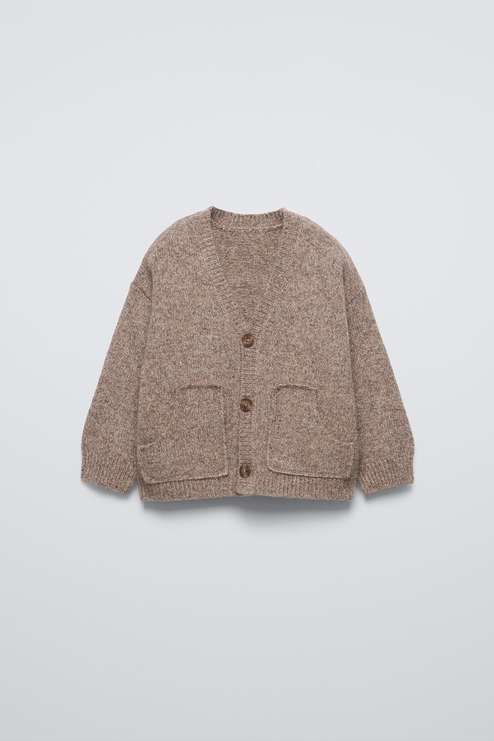 

Вязаный кардиган ZARA, коричневый/серо-коричневый