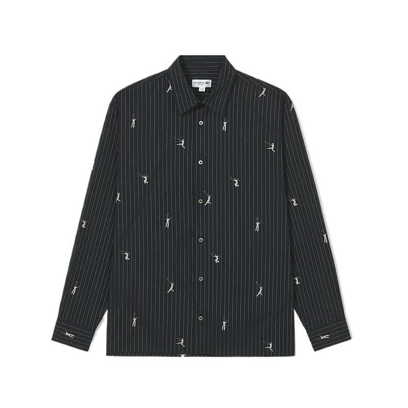 Рубашка Lacoste Men's, с воротником, темно-синий с черным