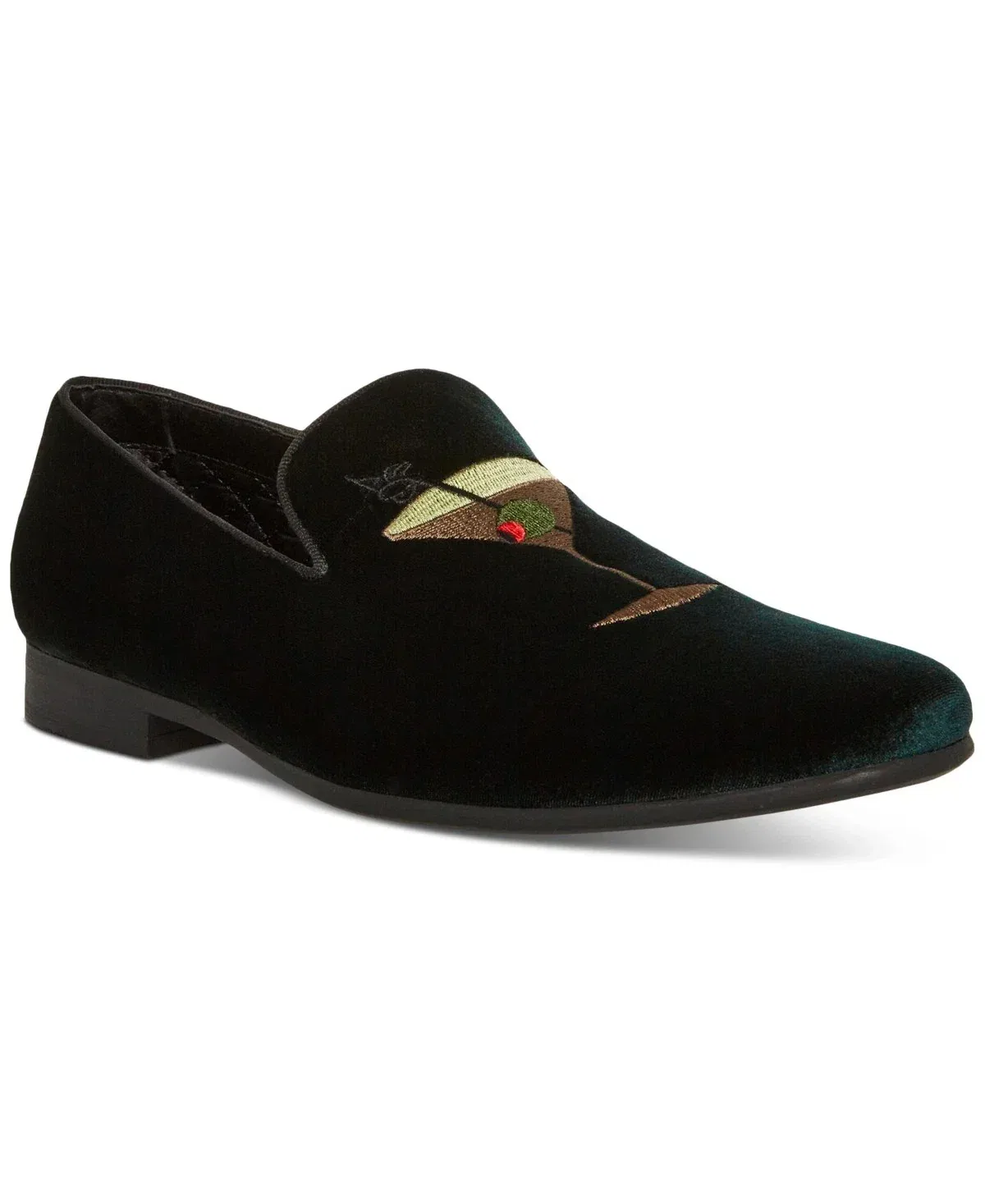 Мятные бархатные лоферы Steve Madden изумрудно-зеленого цвета с вышивкой JZZ1277