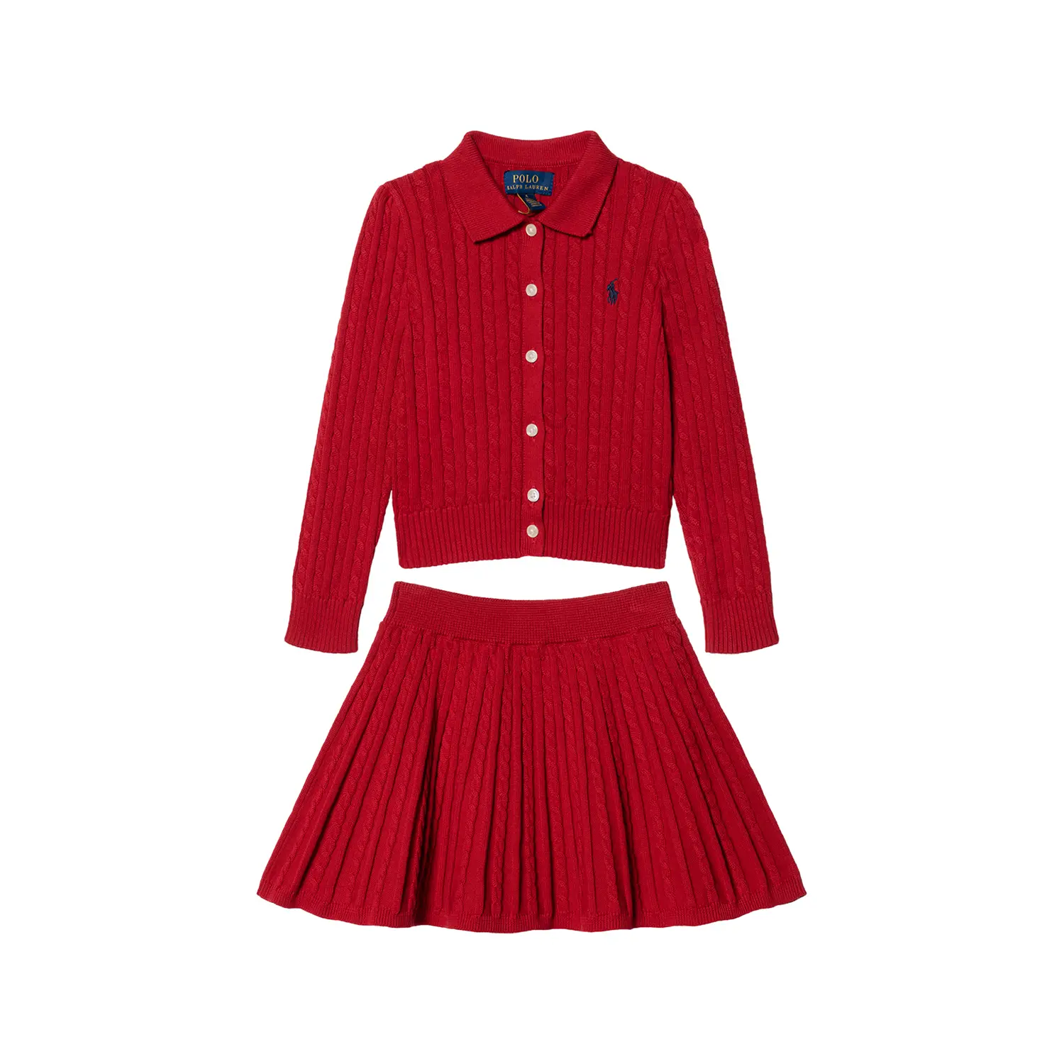 

Детский комплект с юбкой FW24 Polo Ralph Lauren, красный