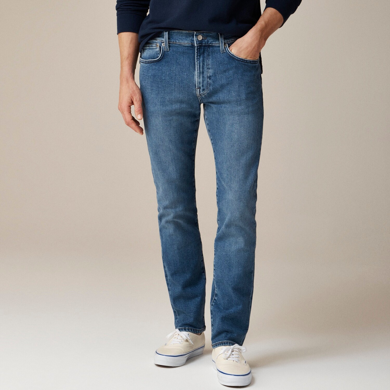 

770 прямые эластичные джинсы средней степени стирки J.Crew, индиго