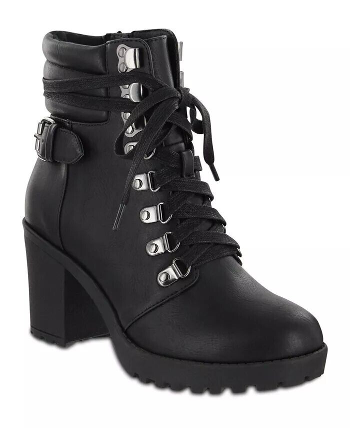Женские байкерские ботинки Annamaria Block Heel Lug Sole MIA, черный