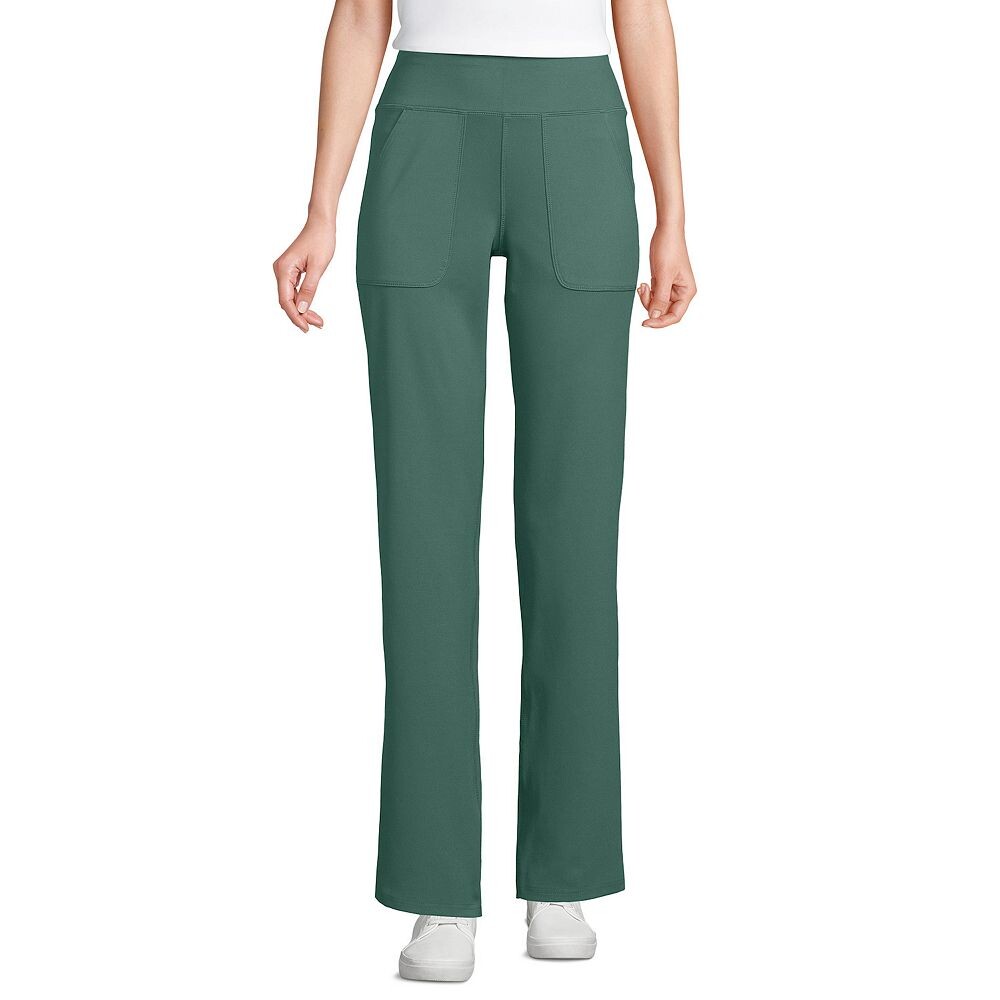 

Женские ударопрочные прямые брюки Lands End Active с высокой посадкой Lands' End, цвет Washed Evergreen