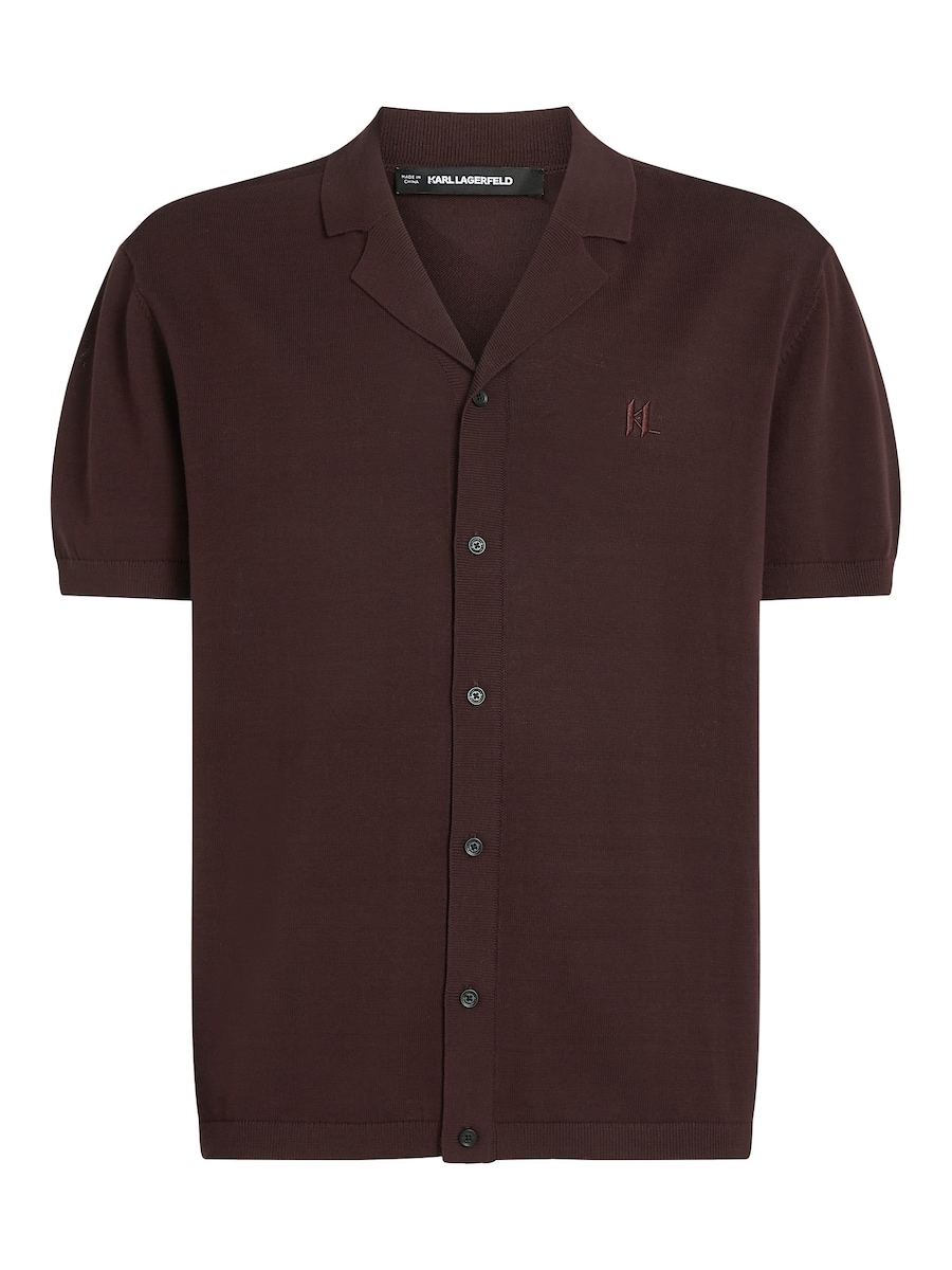 

Рубашка на пуговицах классического кроя Karl Lagerfeld, темно-коричневый