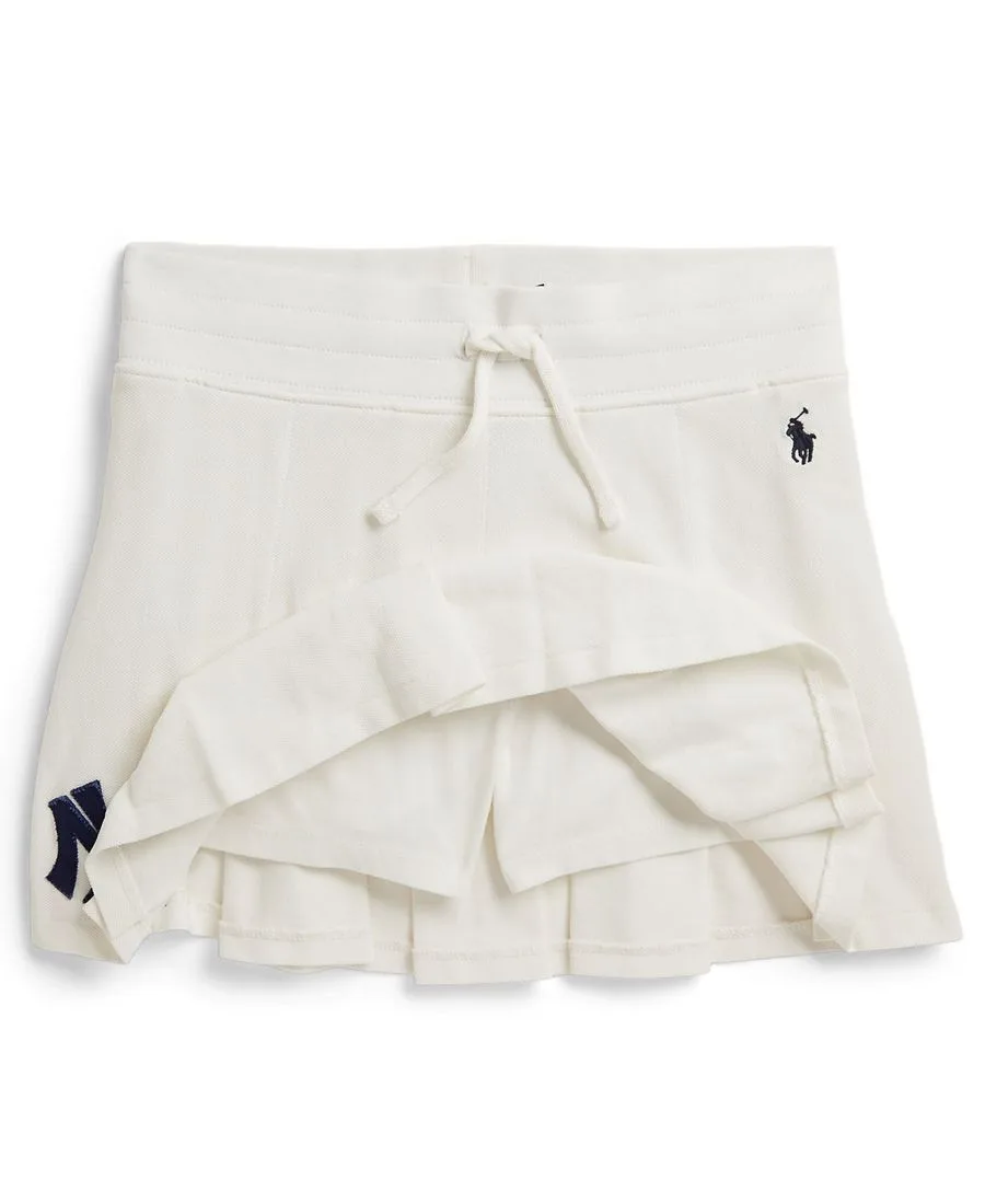 Шорты-юбка Yankees из сетчатой ткани для девочек 7-16 лет Polo Ralph Lauren, deckwash белый — фото 3