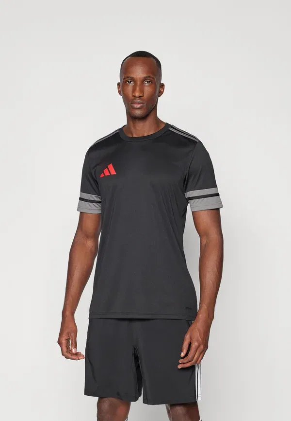 Футболка спортивная с коротким рукавом Squadra25 Adidas Performance, черный/командный серый четыре/чистый рубин