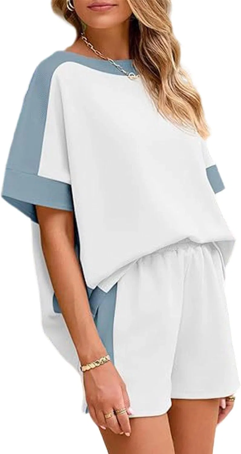 Спортивный костюм из двух предметов, Color Blocking, Generic, Blue and White