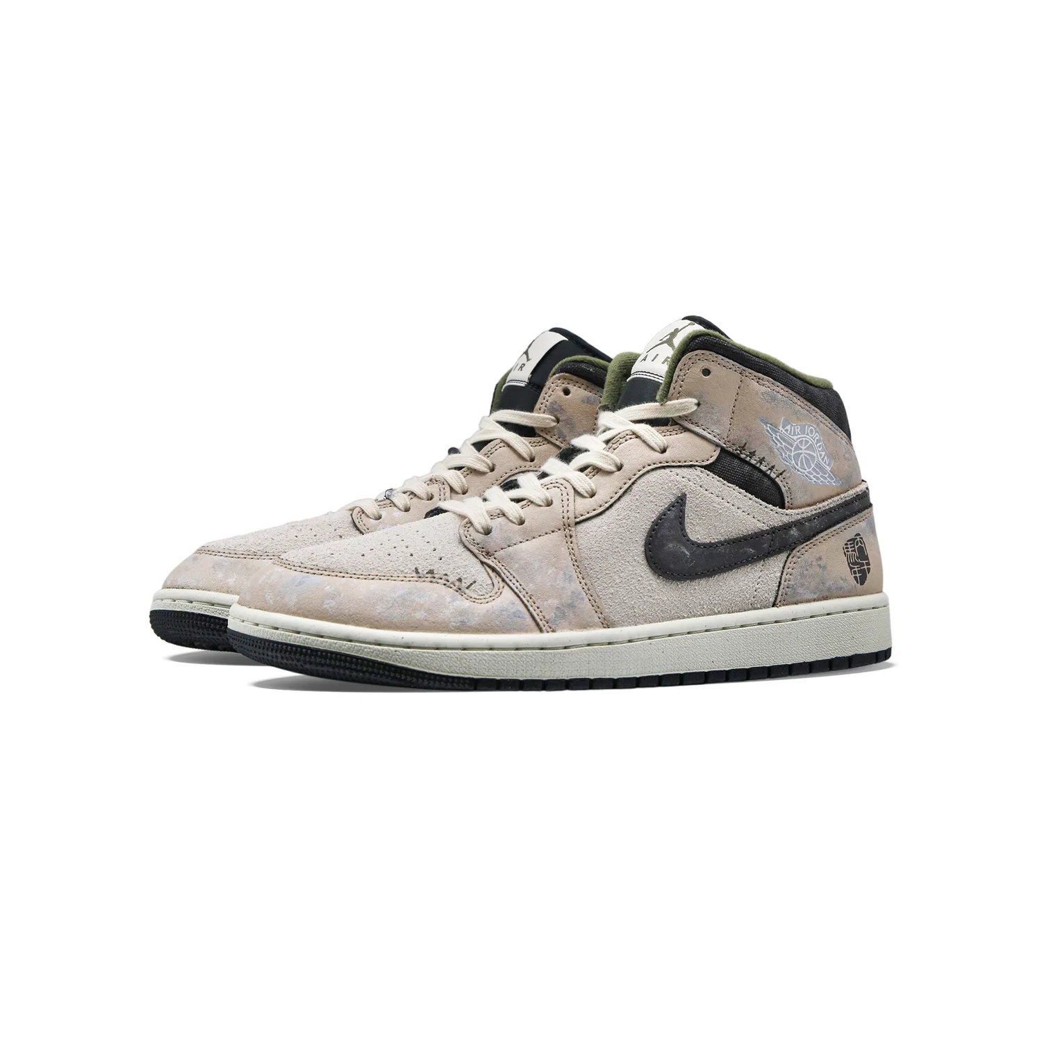 Jordan Кроссовки баскетбольные Air 1 Year Of The Horse CNY Spur Flame Mid top Vintage мужские серые — фото 4