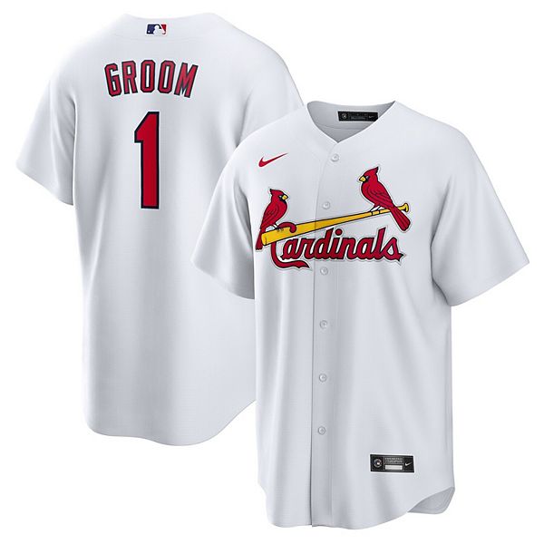 

Мужская белая реплика домашней футболки St Louis Cardinals #1 Groom Nike