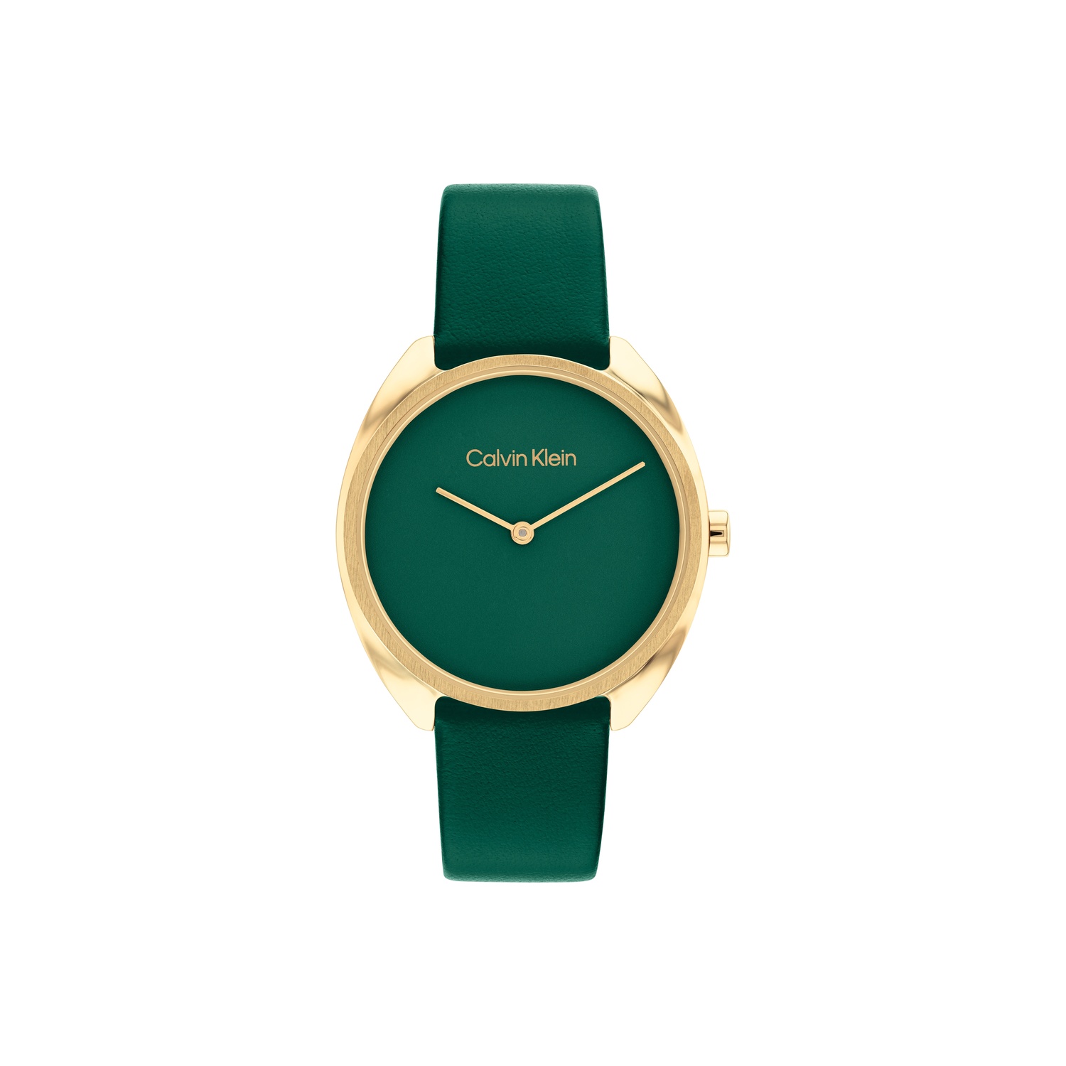 

Наручные часы кварцевый механизм кожаный ремешок циферблат женские часы коробка доступна для покупки Calvin Klein, зеленый Dial