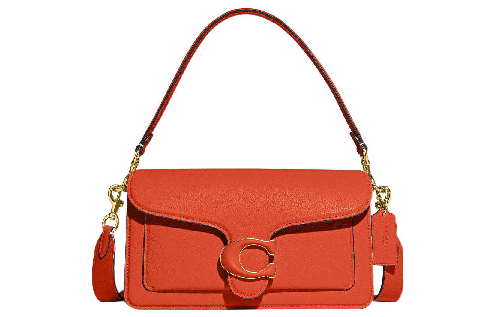 

COACH Сумка-кошелек из кожи полосатого цвета, женская, оранжево-красная, через плечо