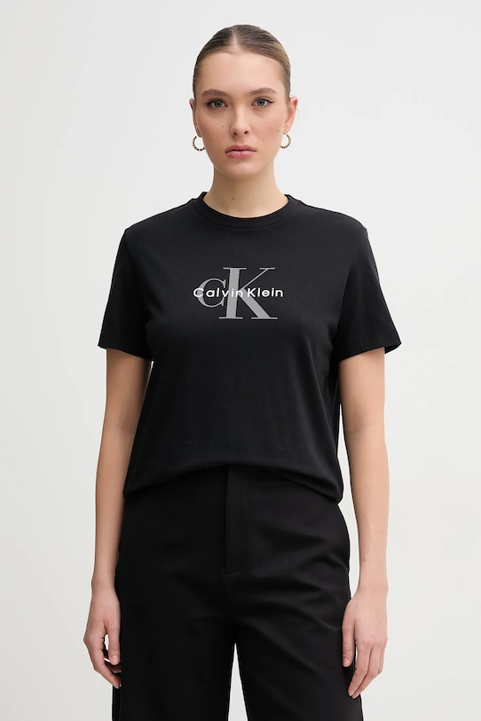 

Хлопковая футболка Calvin Klein Jeans, черный