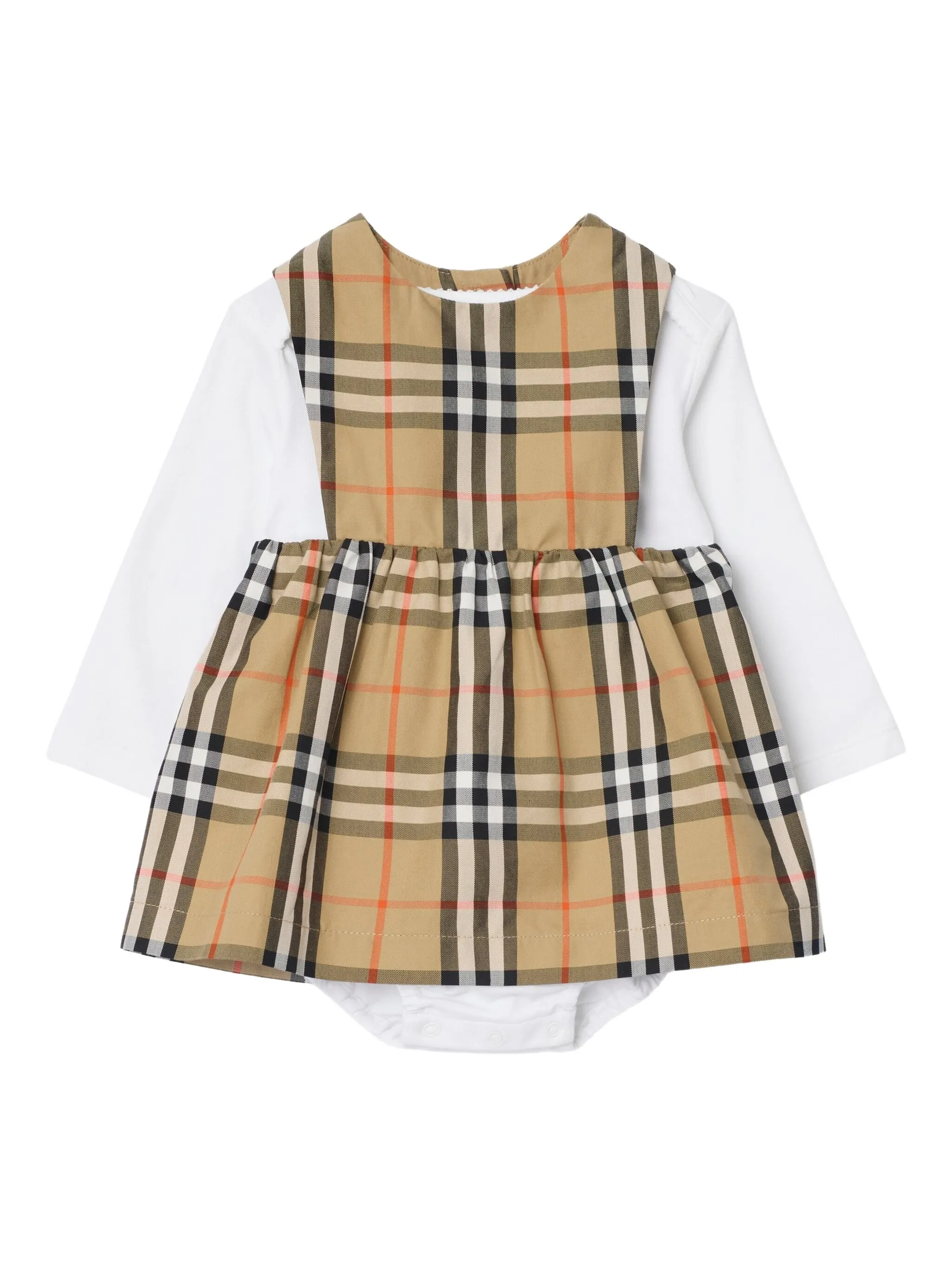 

Подарочный комплект для новорожденного с вышивкой Burberry Kids, бежевый