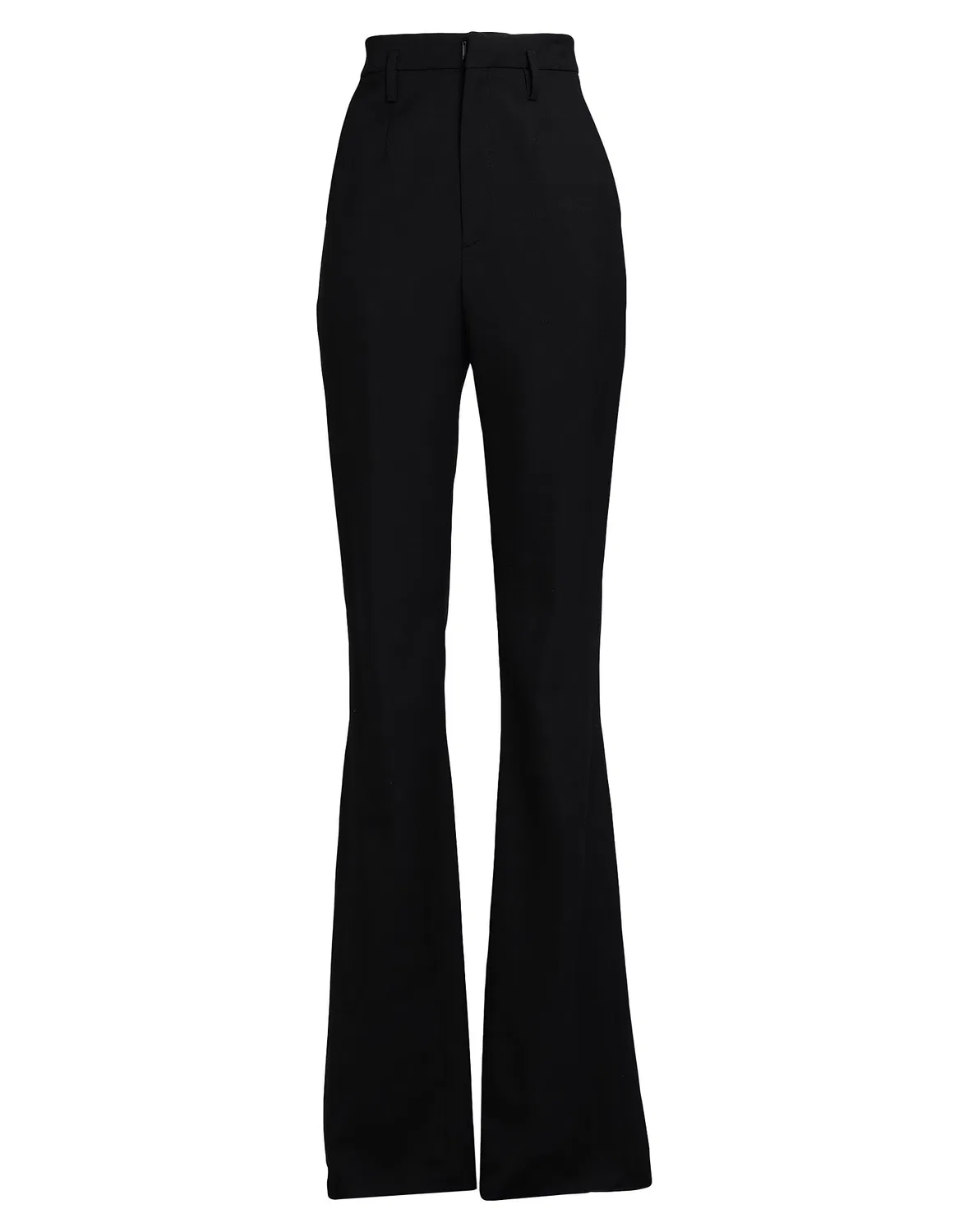 Брюки прямого кроя с высокой талией SAINT LAURENT черные