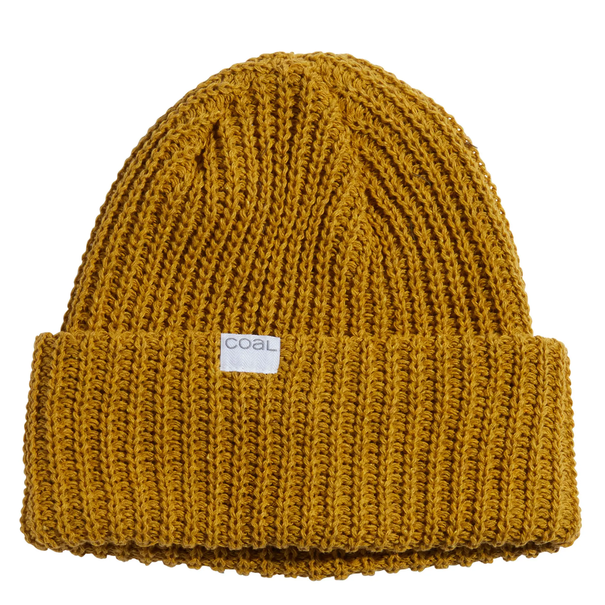 

Мужская вязаная шапка Eddie с отворотом из переработанной пряжи Coal, Mustard