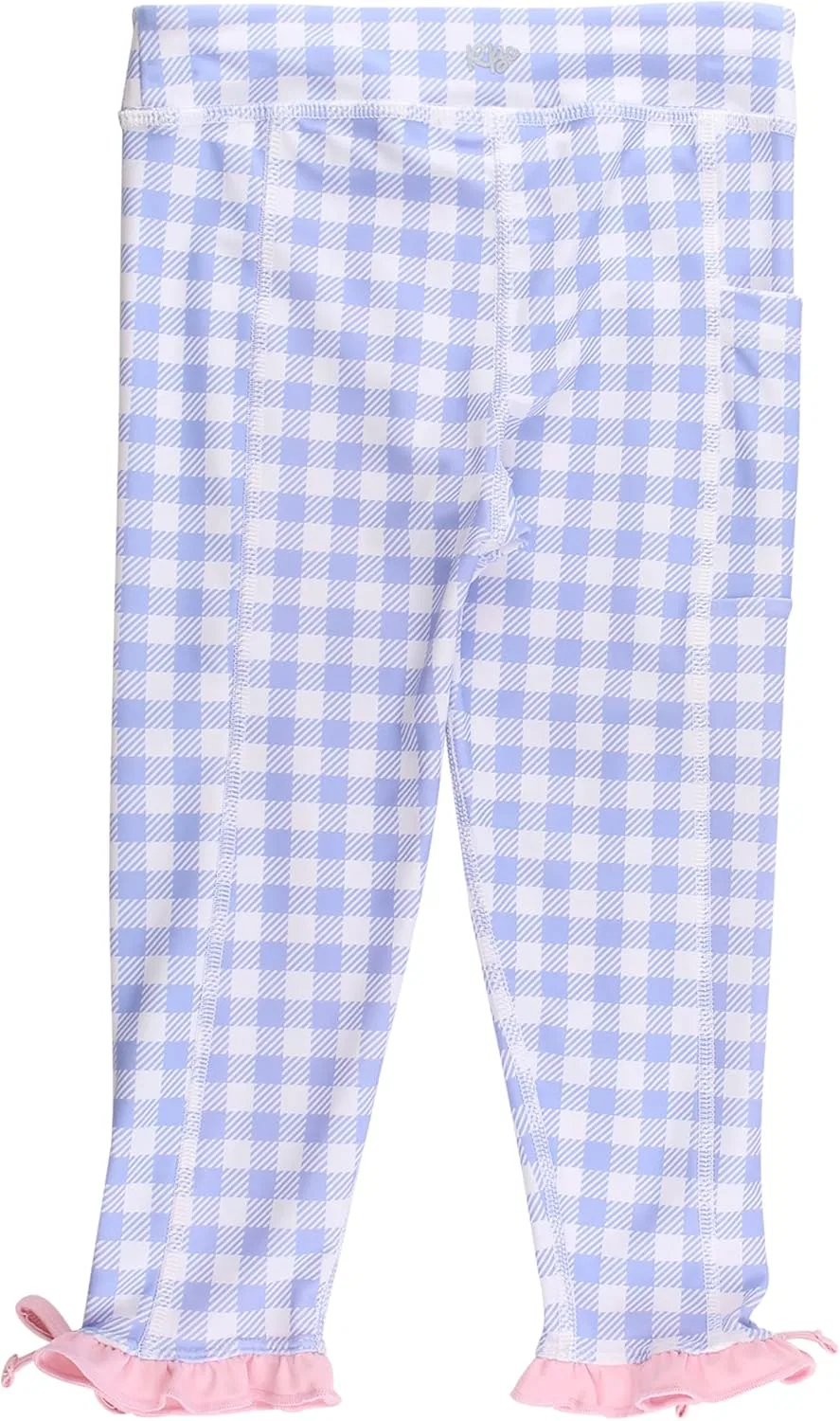 Леггинсы для девочек UPF50+ RuffleButts, Periwinkle Blue Gingham — фото 2