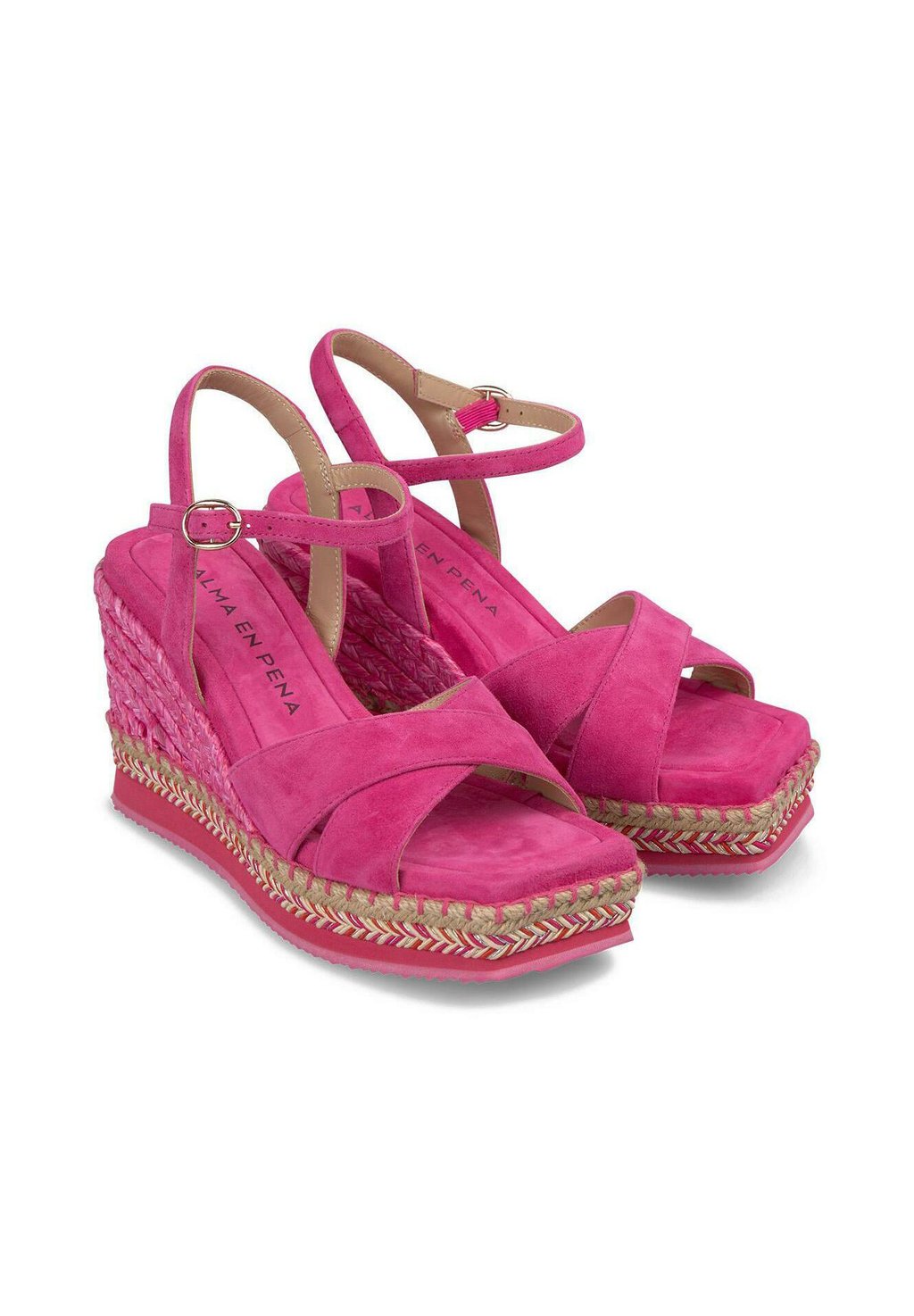 Босоножки на танкетке DE CON CIERRE HEBILLA - High heeled sandals Alma en Pena, цвет Fucsia Jaspeado — фото 3