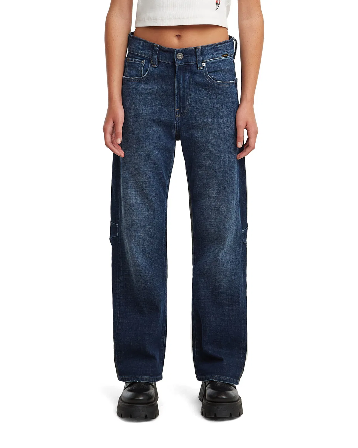 Джинсы G-Star Regular Jeans Girls Bowey Boyfriend Jeans синего цвета — фото 2