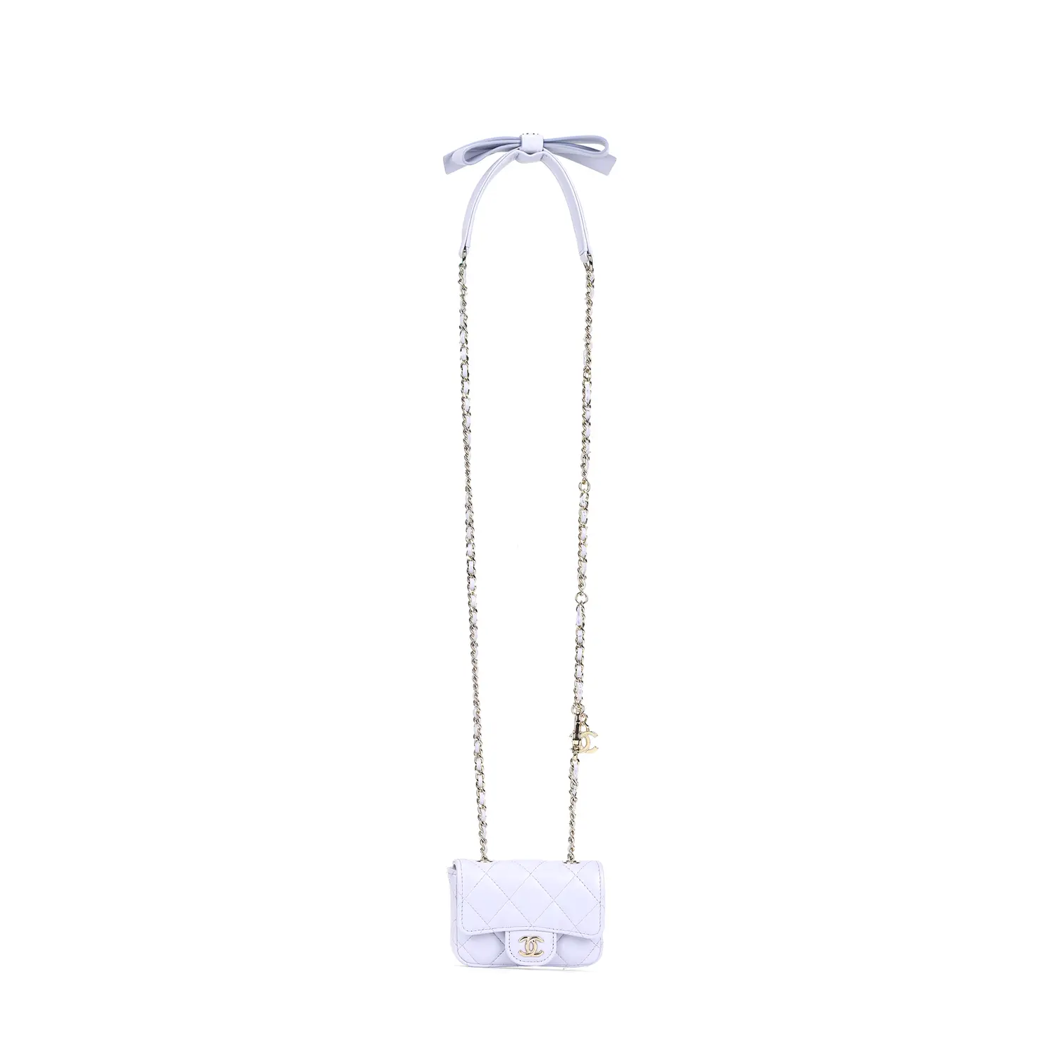 

CHANEL Зимняя мини-поясная сумка из овчины 21K, женская, светло-фиолетовая
