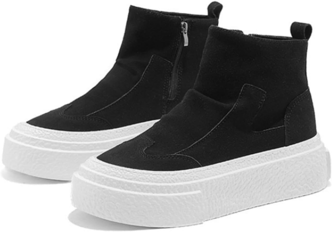 

Мужские высокие кроссовки с боковой молнией, массивной подошвой и платформой для повседневной носки и активного отдыха Azttoztto, белый/черный