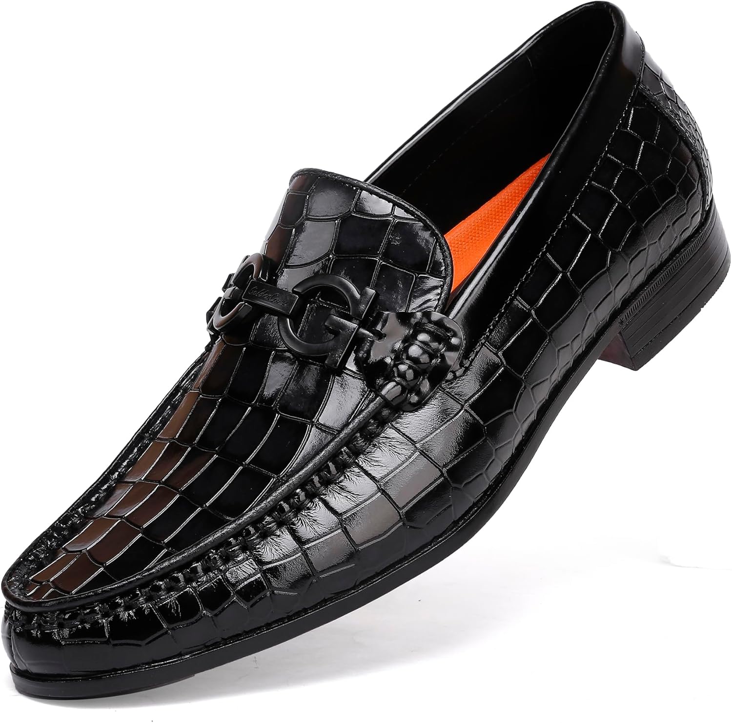 

Мужские туфли-лоферы с принтом «Аллигатор» GOLDEN COXES FAMILY, черный