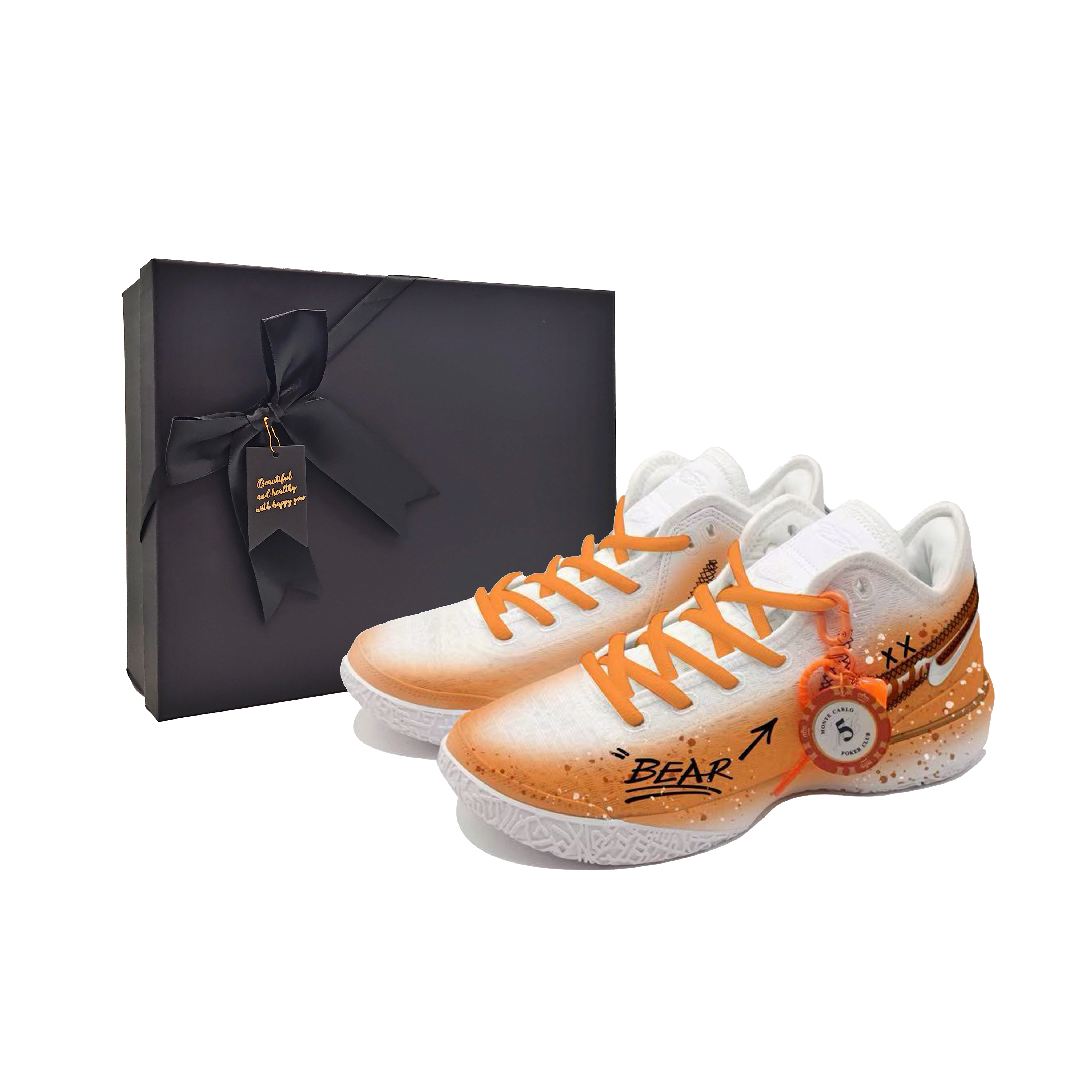 

Nike Баскетбольные кроссовки LeBron NXXT Gen Zoom LeBron NXXT Gen с низким антискользящим покрытием, износостойкие, мужские, оранжевые