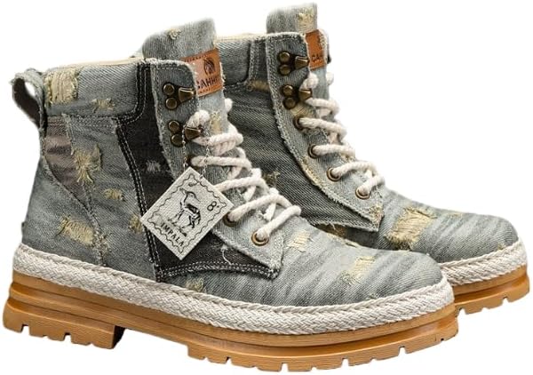 

Мужские ботинки - Высокие походные кроссовки для мужчин - Водоотталкивающие камуфляжные ботинки с ортопедическими стельками - Тактическая обувь для повседневного ношения, работы или активного отдыха Hhhchpm, синий