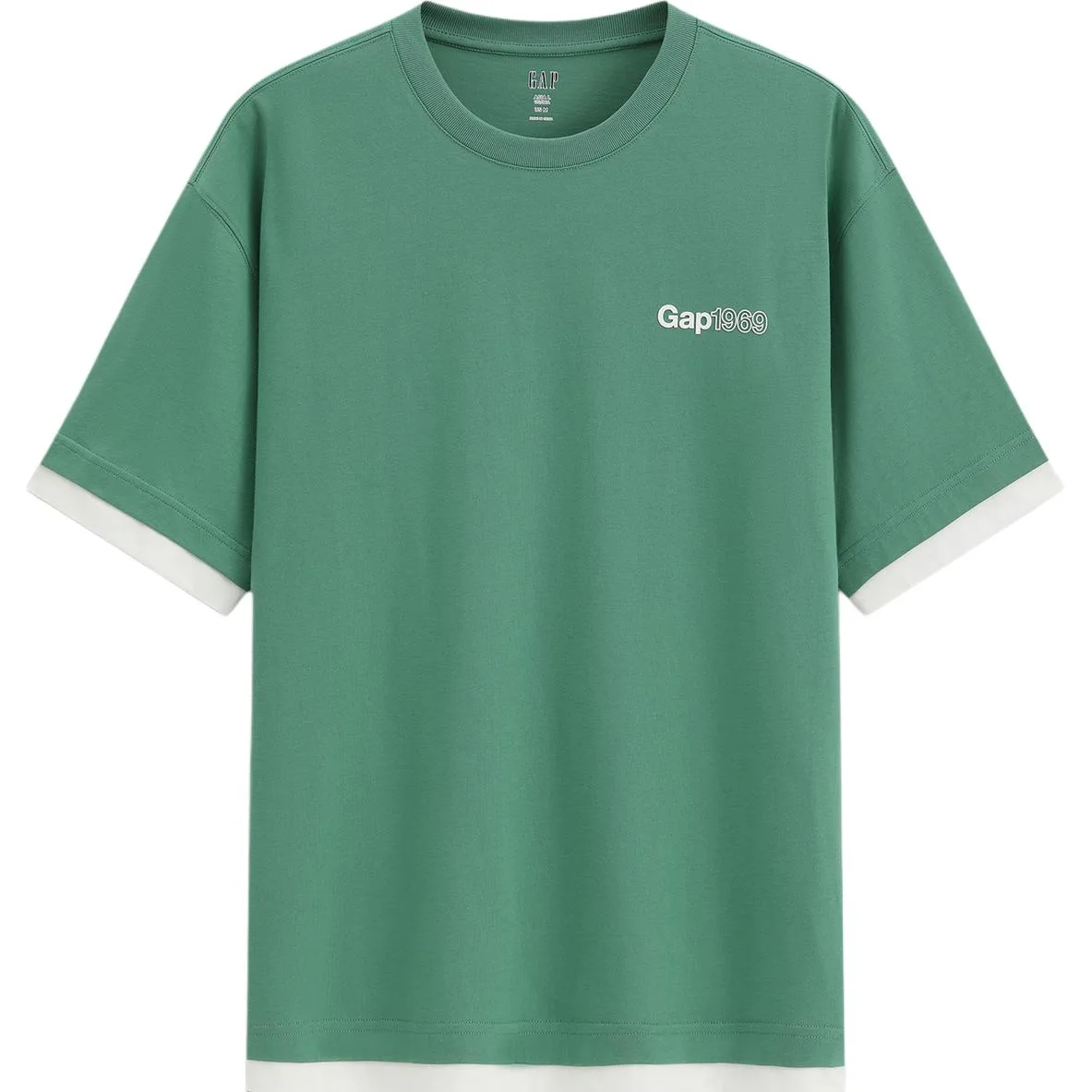 Футболка унисекс с круглым вырезом GAP, изумрудно-зеленый