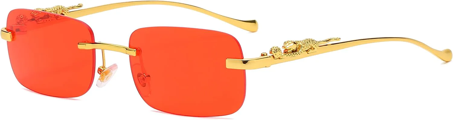 

Безупречные солнцезащитные очки большого размера без оправы для женщин и мужчин. Прямоугольные модные солнцезащитные очки без оправы (красные) FLAWLESS EYEWEAR, Red