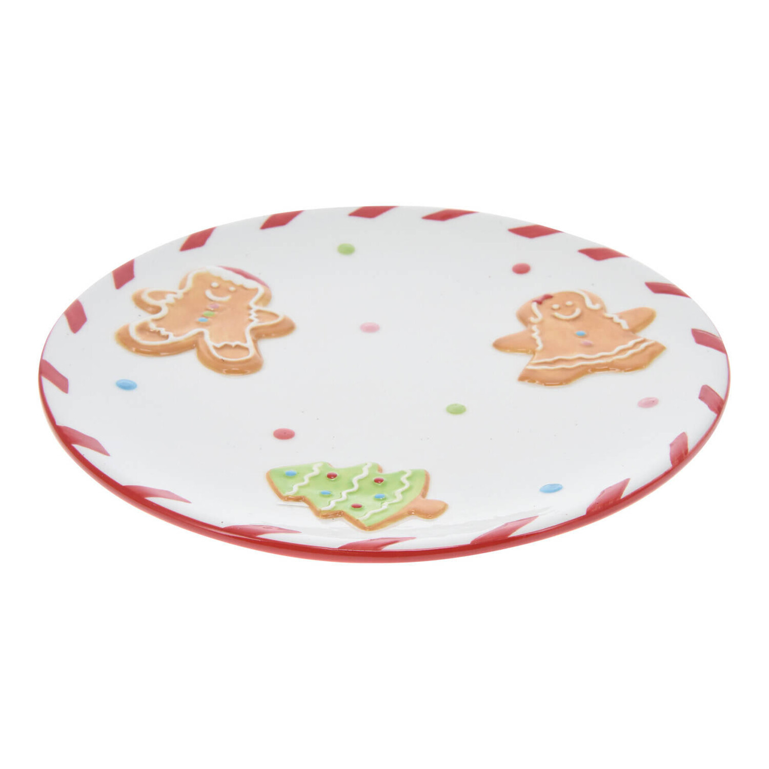 

Рождественская тарелка Home Styling Collection, 20,4x2,1x20,4 см, белый