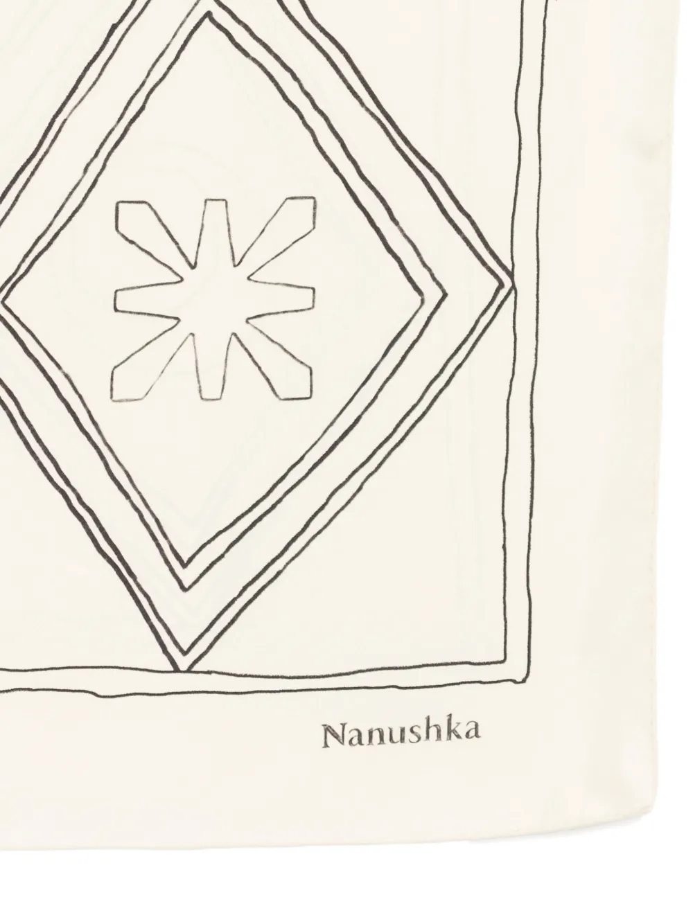 

Шелковый платок с узором аргайл Nanushka, нейтральный