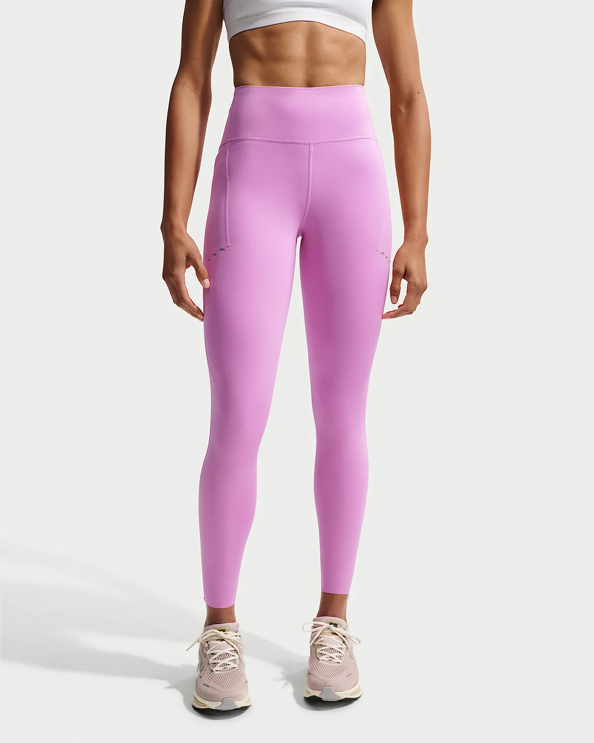 Женские леггинсы для бега Nike Swift с высокой посадкой 7/8 и карманами, Light Magenta — фото 2