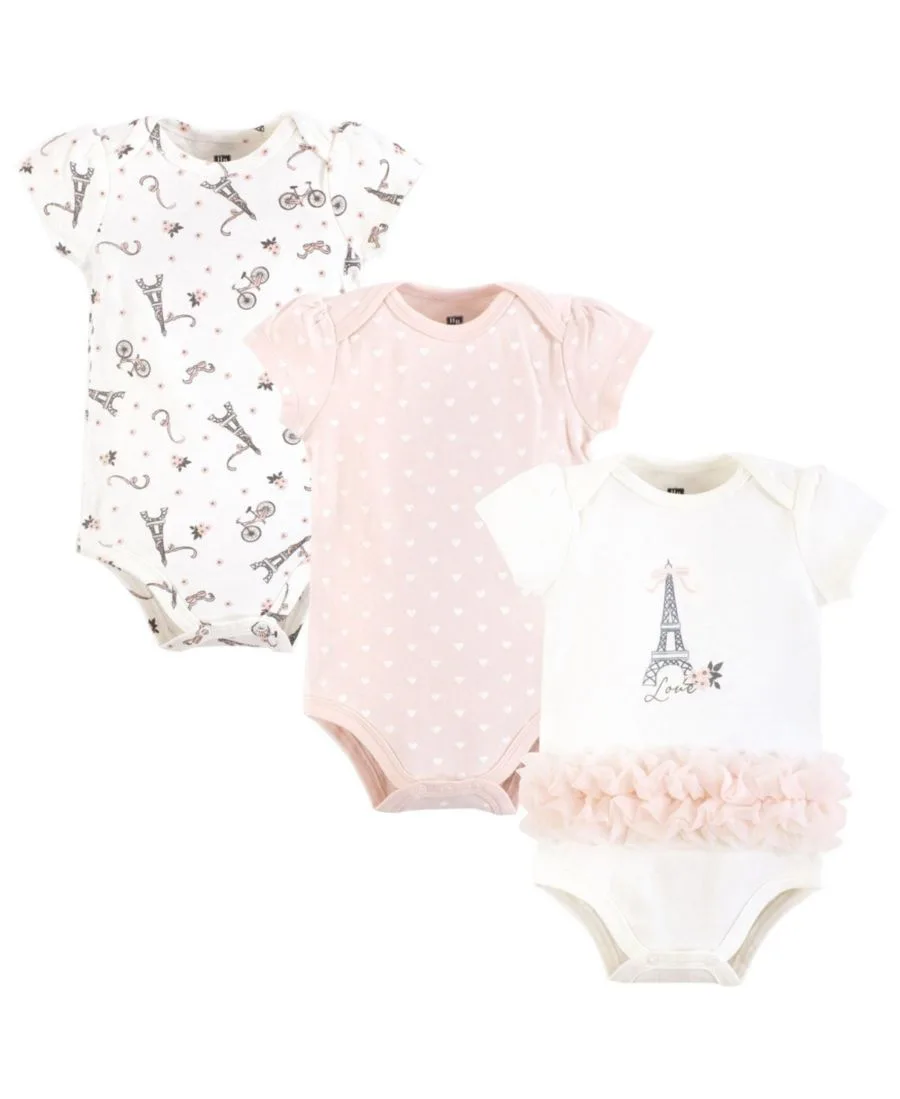 Комплект из 3 мягких хлопковых боди на каждый день Hudson Baby, Paris Tutu