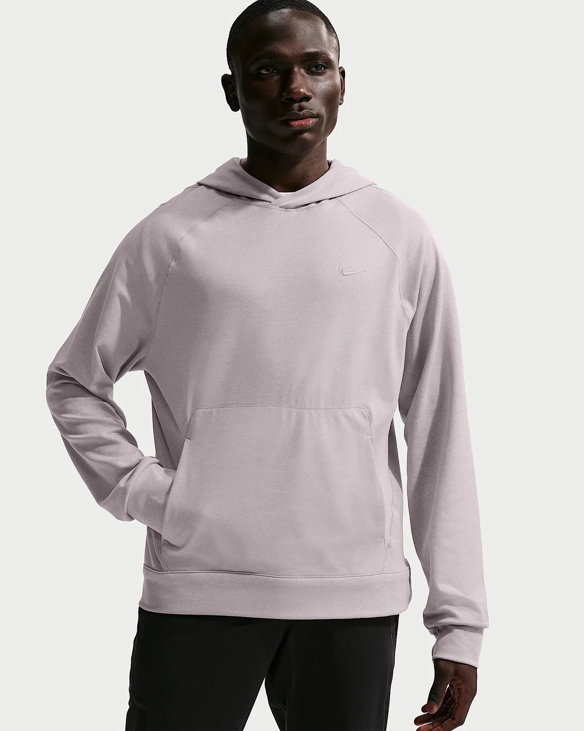Мужская спортивная худи Nike Primary NanoKnit Dri-FIT с защитой от УФ, Light Violet Ore/Platinum Violet/Heather/Light Violet Ore