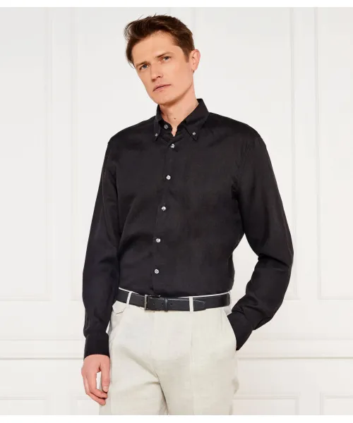 

Льняная рубашка Regular fit Oscar Jacobson, черный