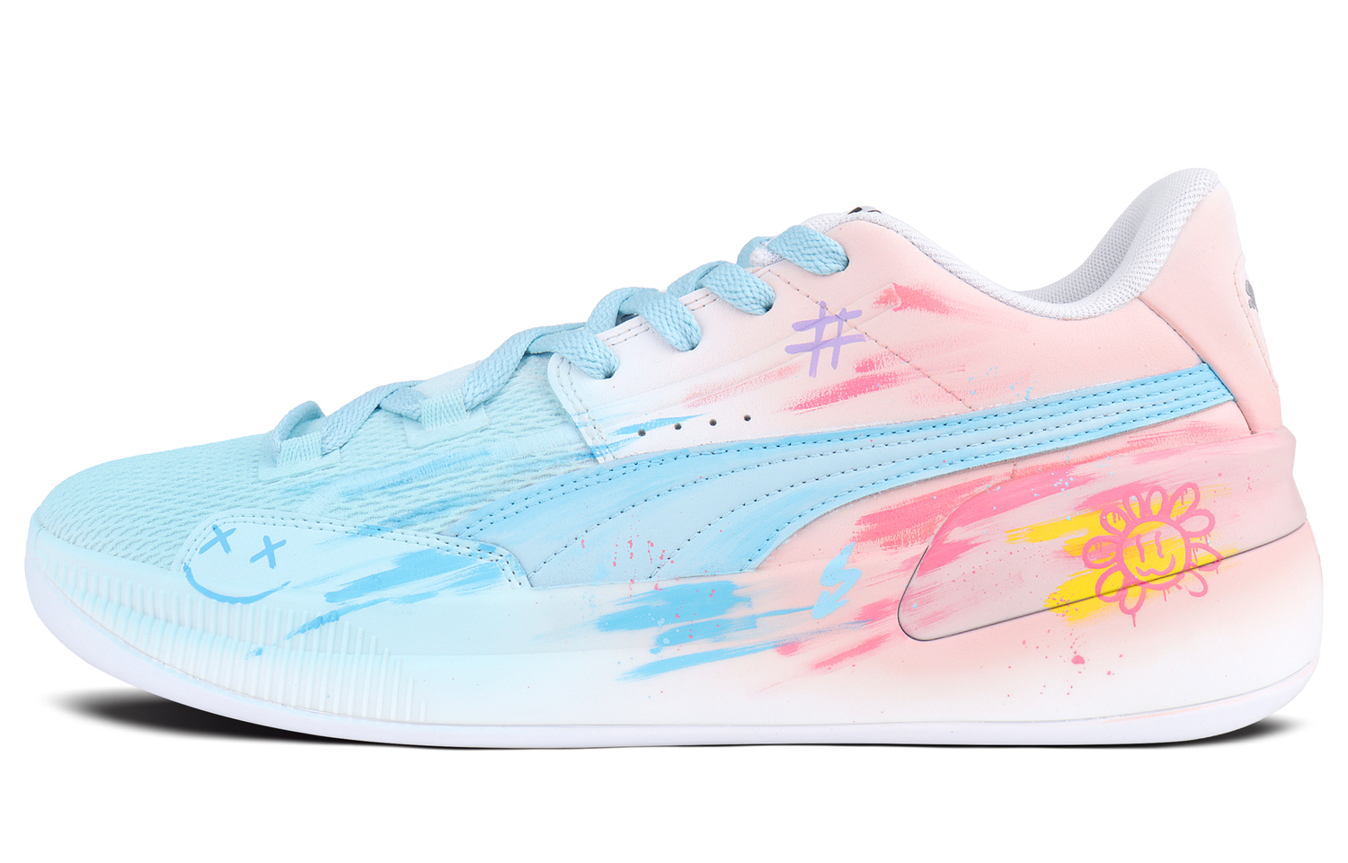 

PUMA Клайд Хардвуд Тим Лоу топ Баскетбольные унисекс Синий Розовый, цвет Blue Pink