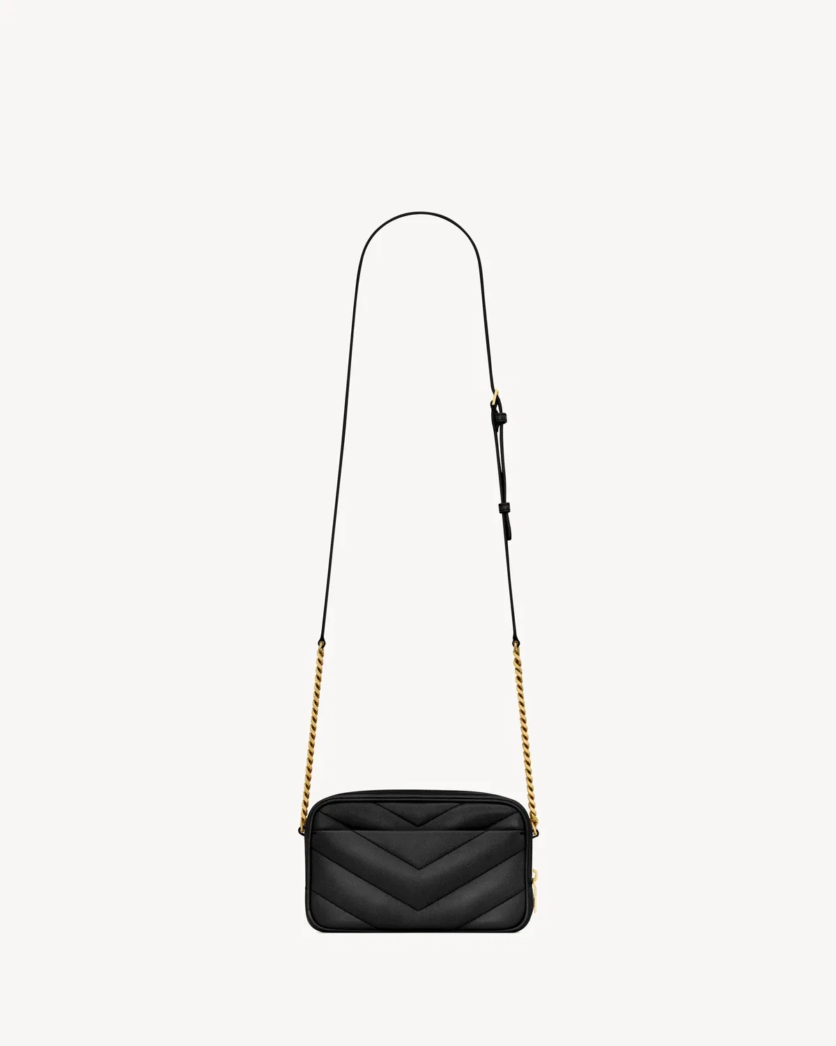 Мини-сумка-камера LOULOU из ягнячьей кожи SAINT LAURENT, черный — фото 2