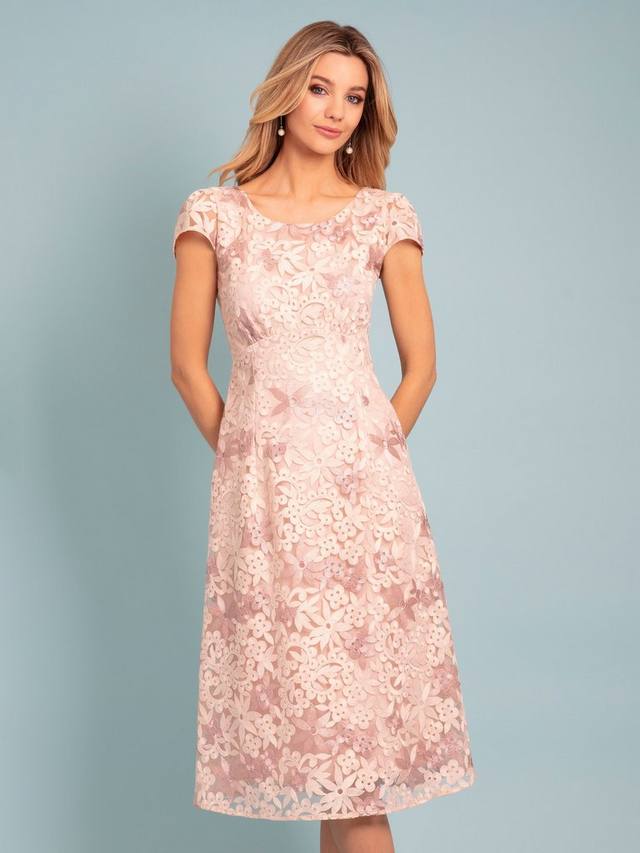 

Кружевное платье миди от шарлотты Alie Street, цвет Coral Pink
