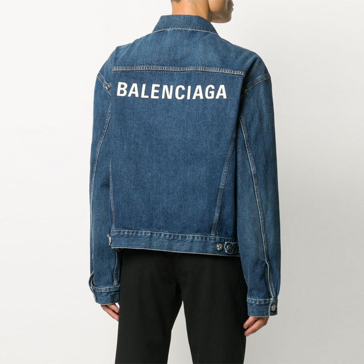 

Джинсовая куртка с логотипом Balenciaga, синий